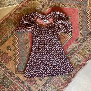 ASOS Reclaimed Vintage Floral Puff Sleeve Mini Dress